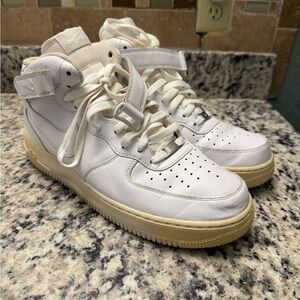 Nike Air Force 1 Mid 07 White On White Mens Size 12 315123-111